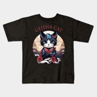 Geisha Cat Kids T-Shirt